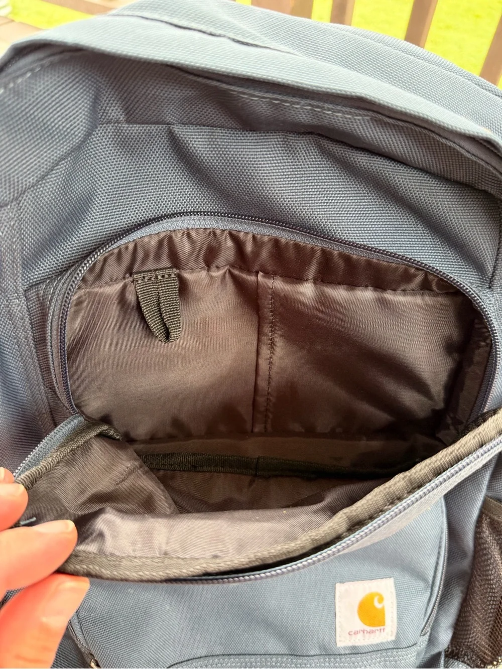 Carhartt Slate Blue Canvas Backpack with Front Pockets